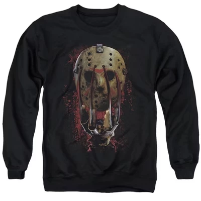Толстовка с круглым вырезом для взрослых Freddy Vs Jason Mask And Claws черная