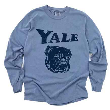 Женская футболка Rykers Apparel Yale Bulldog, джинсовый