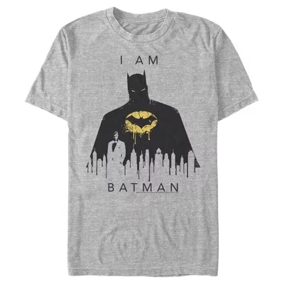 Мужская футболка Batman I Am Gotham Drip с надписью athletic heather