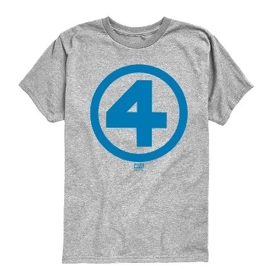 Футболка для мальчиков Fantastic Four Logo Blue, серый меланж
