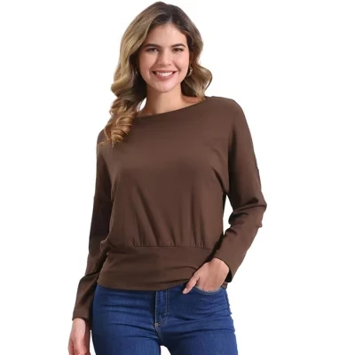 Женский трикотажный пуловер INSPIRE CHIC, кофейный