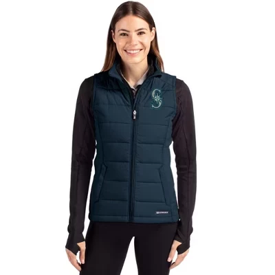 Женский жилет на молнии Seattle Mariners Evoke Hybrid Softshell из переработанного материала