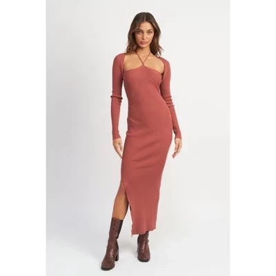 Женские облегающие платья макси красного цвета от EMORY PARK