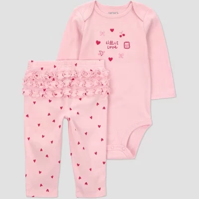 Carter's Just one you® Комплект боди и штанишек Little Love на День Святого Валентина для маленьких девочек из 2 предметов - Розовый