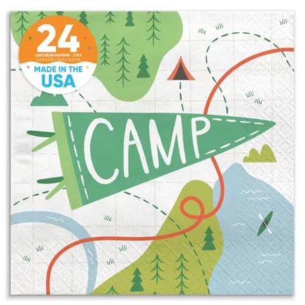 Салфетки Big Dot Of Happiness Camping, белые, 24 шт.