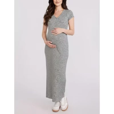 Женское платье Motherhood Maternity Henley макси, серое