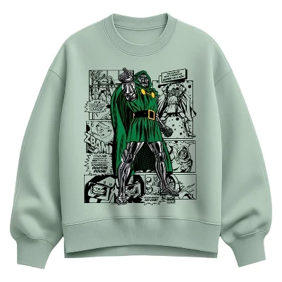 Женская толстовка Dr. Doom Comic Oversize из флиса с принтом морской пены