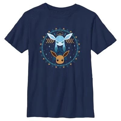 Футболка для мальчика Eevee и Glaceon Circle, синяя