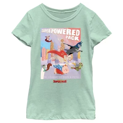 Футболка с постером Girl's Powered Pack мятного цвета