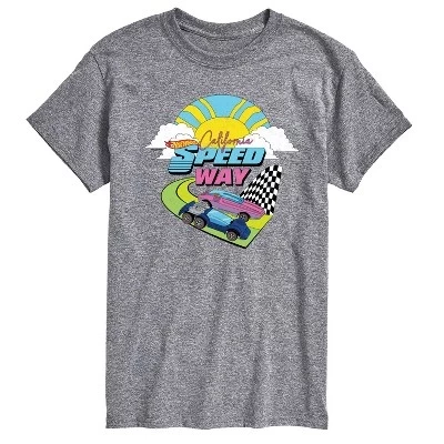 Мужская футболка с коротким рукавом California Speedway 70-х годов с графическим рисунком athletic heather
