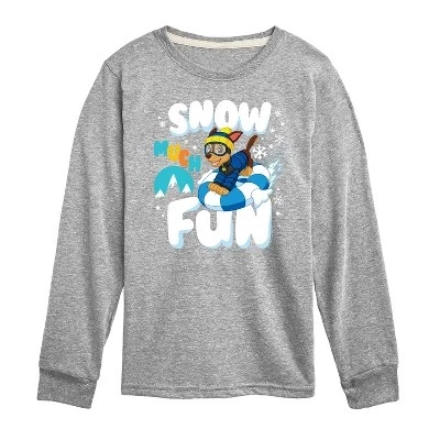 Футболка с длинным рукавом Athletic heather для мальчиков - Paw Patrol - Snow Much Fun с графическим рисунком