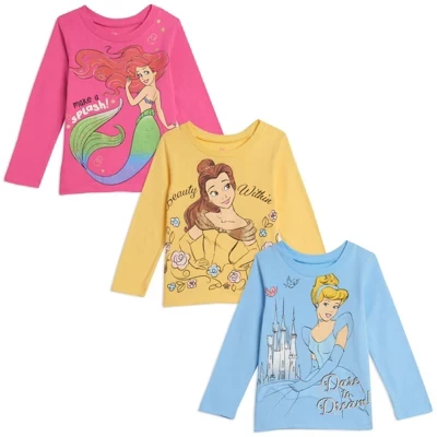 Лонгсливы для девочек Disney Princess, 3 шт.
