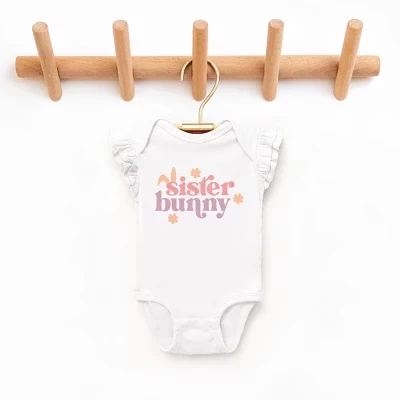 Боди для девочек The Juniper Shop Sister Bunny, белое