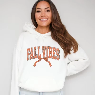 Кокетка Varsity Fall Vibes Coquette - женская толстовка с капюшоном белого цвета