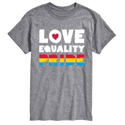 Мужская футболка с коротким рукавом Love Equality Pride с графическим рисунком athletic heather