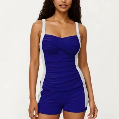 Женский комплект из 2 предметов: топ-танкини Color Block и комплект для плавания Boyshort Bottom синего цвета