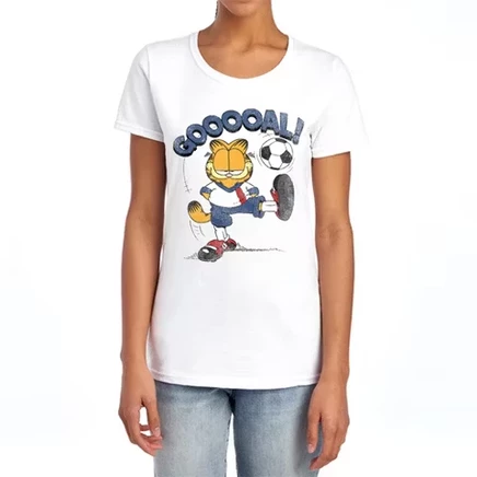 Женская футболка Garfield «Soccer Goal», белая