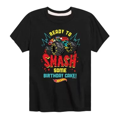 Черная футболка с коротким рукавом и рисунком Monster Trucks Ready To Smash Birthday Cake