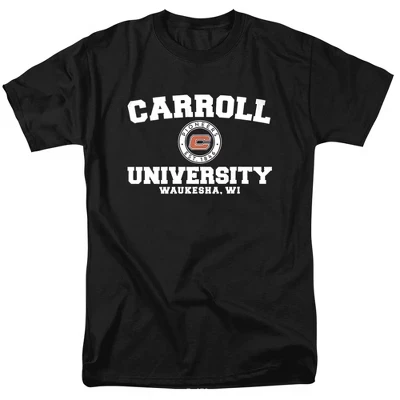 Мужская футболка с официальным логотипом Carroll University Circle, черная