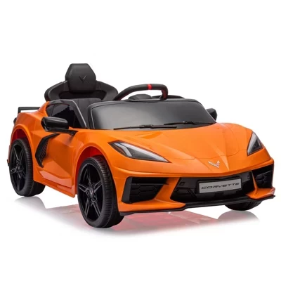 12V Kids Ride On Car, спортивный лицензированный электромобиль Corvette для малышей, с дистанционным управлением, визуальной приборной панелью, светодиодной подсветкой, музыкой, для детей от 3 до 10 лет