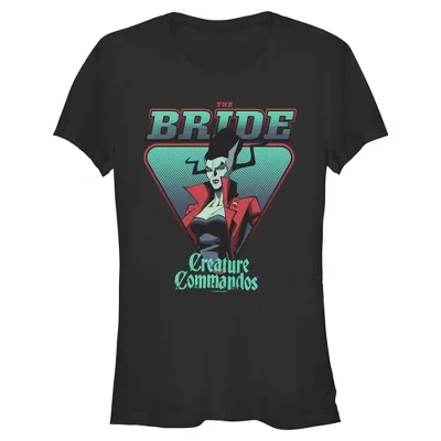 Футболка Creature Commandos Bride of Frankenstein для юниорок и женщин черная