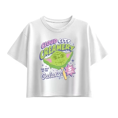 Белая футболка с квадратным рисунком Cloud City Creamery Creamery Creamery с коротким рукавом белого цвета