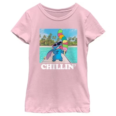 Розовая футболка Chillin' для любителей мороженого для девочек