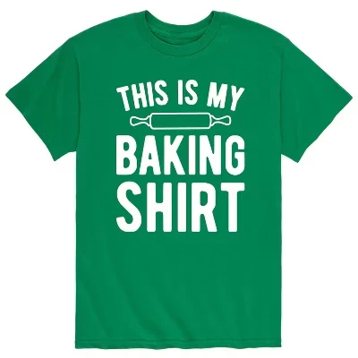 Мужская футболка This'S My Baking Shirt с коротким рукавом и рисунком зеленого цвета.