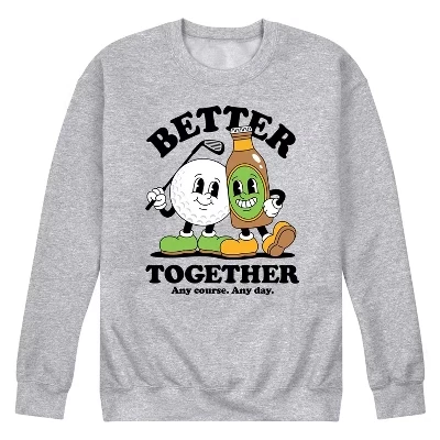 Мужская флисовая толстовка athletic heather с изображением талисманов гольфа Better Together