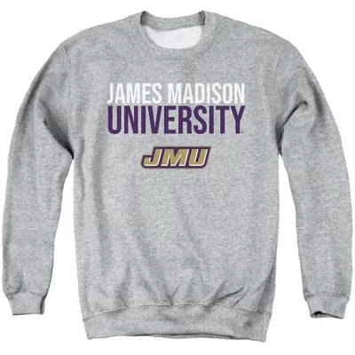 Мужская официальная толстовка с круглым вырезом James Madison University JMU athletic heather