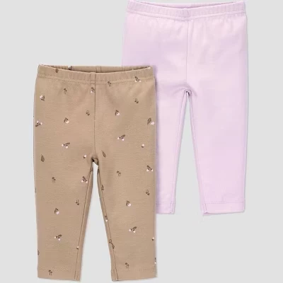 Брюки Carter's Just One You® Для маленьких девочек ' 2pk Forest - Фиолетовый