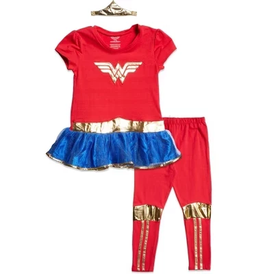 Детский костюм DC Comics Wonder Woman 3 в 1, красный