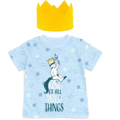 Футболка для косплея Where the Wild Things- Max и корона для малышей синего цвета
