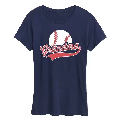 Женская футболка Baseball Grandma с коротким рукавом и рисунком темно-синего цвета