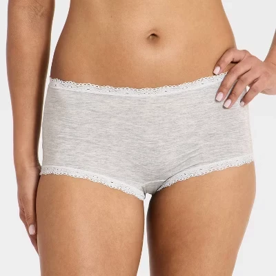 Женское нижнее белье Cloud Knit Boyshorts с кружевной отделкой - ™ серого цвета