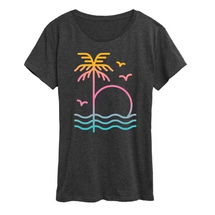 Женская футболка Instant Message Palm Sunset, серая