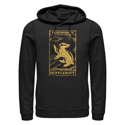 Мужская толстовка с капюшоном Hufflepuff Badger Pull Over черного цвета