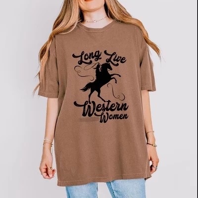 Женская футболка Simply Sage Market Long Live Western Women, кофейная