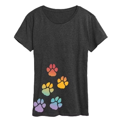 Женская футболка Instant Message Paw Prints, темно-серая