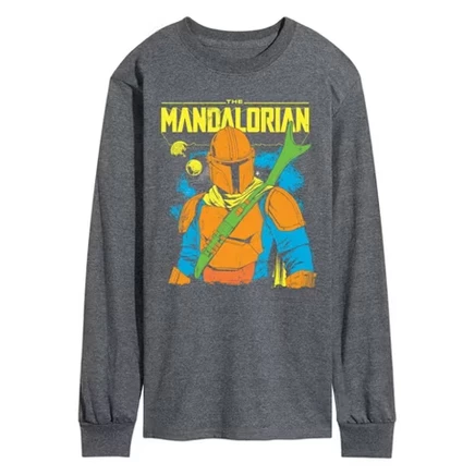 Мужской лонгслив STAR WARS Mandalorian, серый