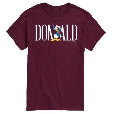 Мужская футболка с коротким рукавом и графическим рисунком в стиле Simple Donald Font темно-бордового цвета