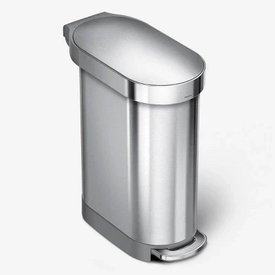 Мусорное ведро SimpleHuman Slim педальное 45 л, сатинированное