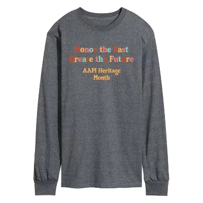 Мужская футболка с длинным рукавом Honor Past Create Future с графическим рисунком heather charcoal