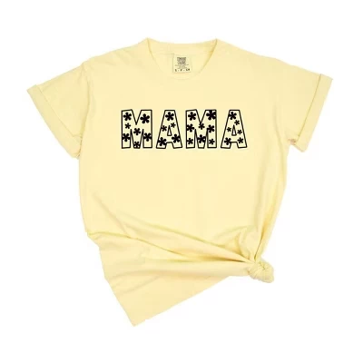 Женская футболка с коротким рукавом Flower Mama Bold, окрашенная маслом