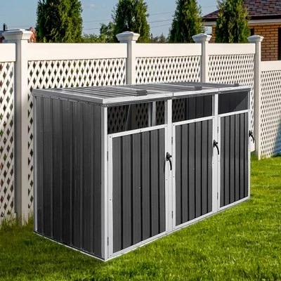 Уличный контейнер Clihome для 3 баков, серый