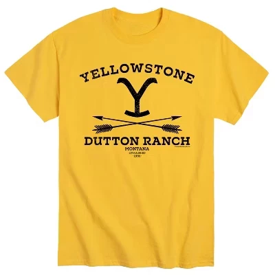 Мужская футболка Stone Dutton Arrows с коротким рукавом и графическим рисунком, желтая