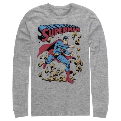 Мужской лонгслив DC Comics Superman, серый меланж