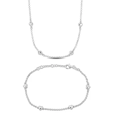Набор Everly Jewelry: колье и браслет, серебристый