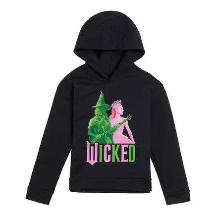 Флисовый пуловер с заниженными плечами и толстовкой Little Kid to Big Kid черный glinda elphaba