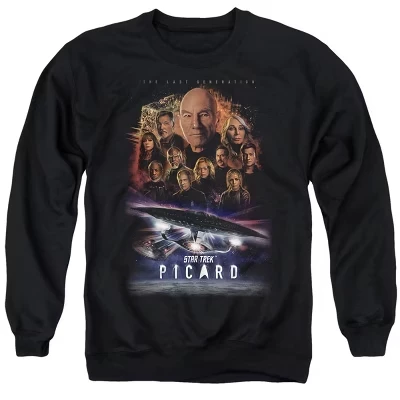 Мужская толстовка с круглым вырезом Picard The Last Generation Poster черного цвета